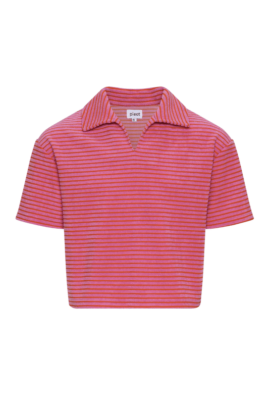 PleatPleat Pierce Top - Pink/Orange French TerryBabysupermarket