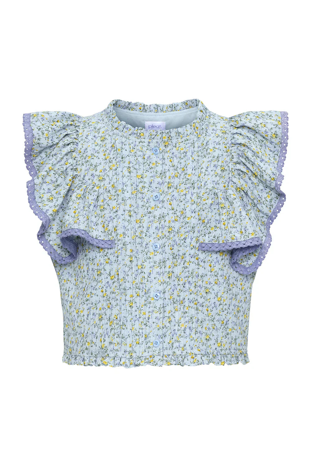 PleatPleat Posie Top - Blue DitsyBabysupermarket