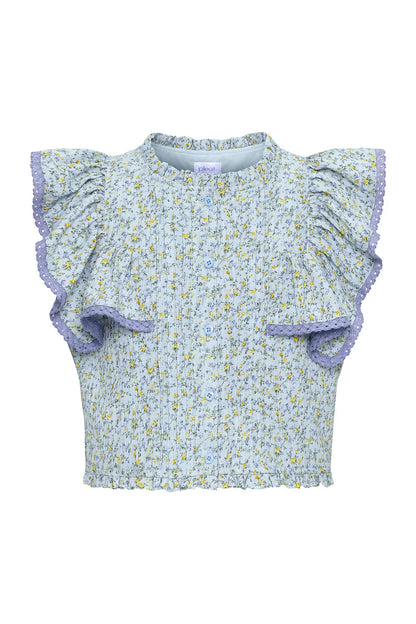 PleatPleat Posie Top - Blue DitsyBabysupermarket
