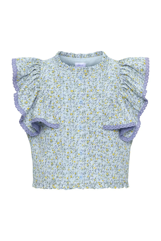 PleatPleat Posie Top - Blue DitsyBabysupermarket