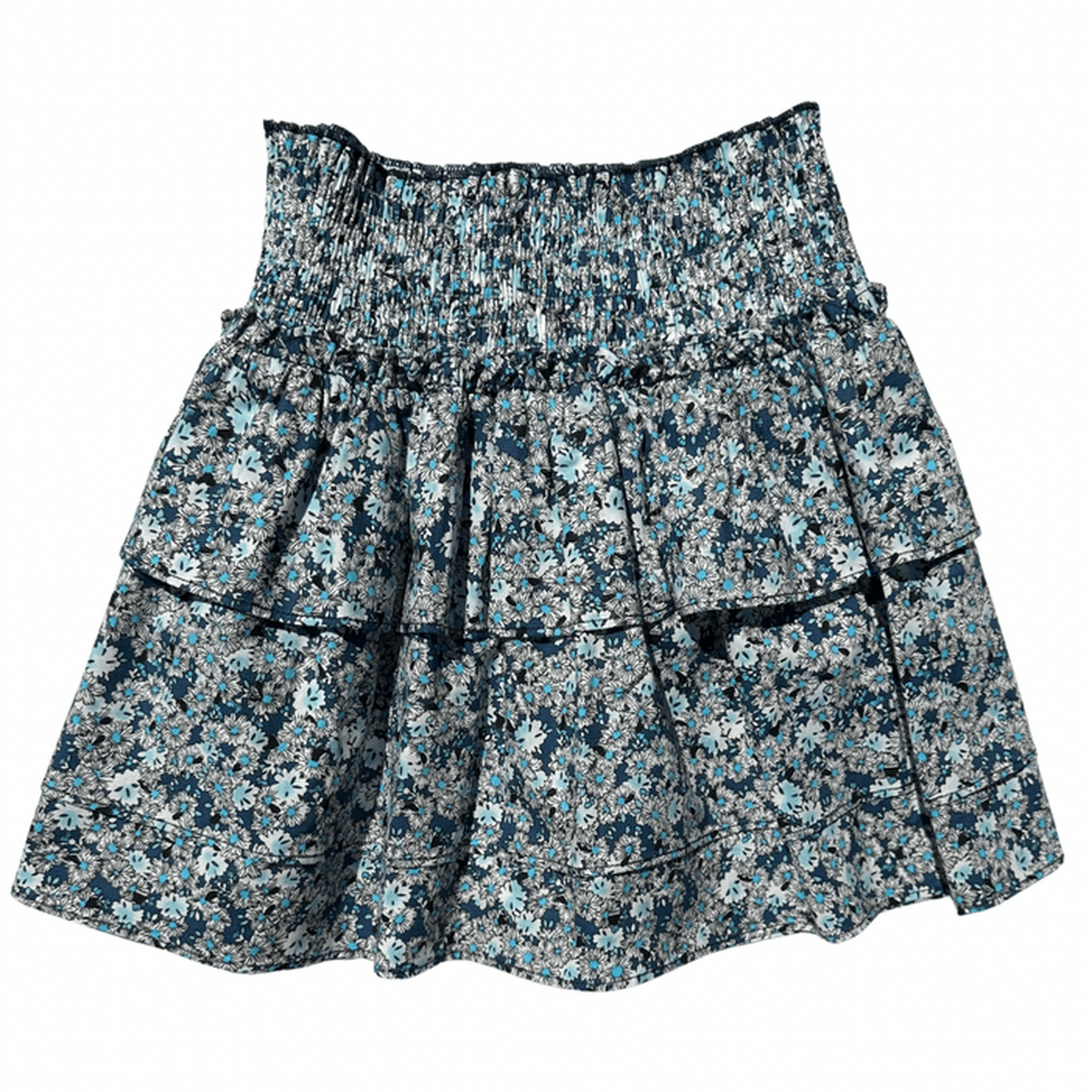 Pleat Girls Apparel / Skirts / Tween 7 / Blue Floral Pleat Sally Skirt Blue Floral