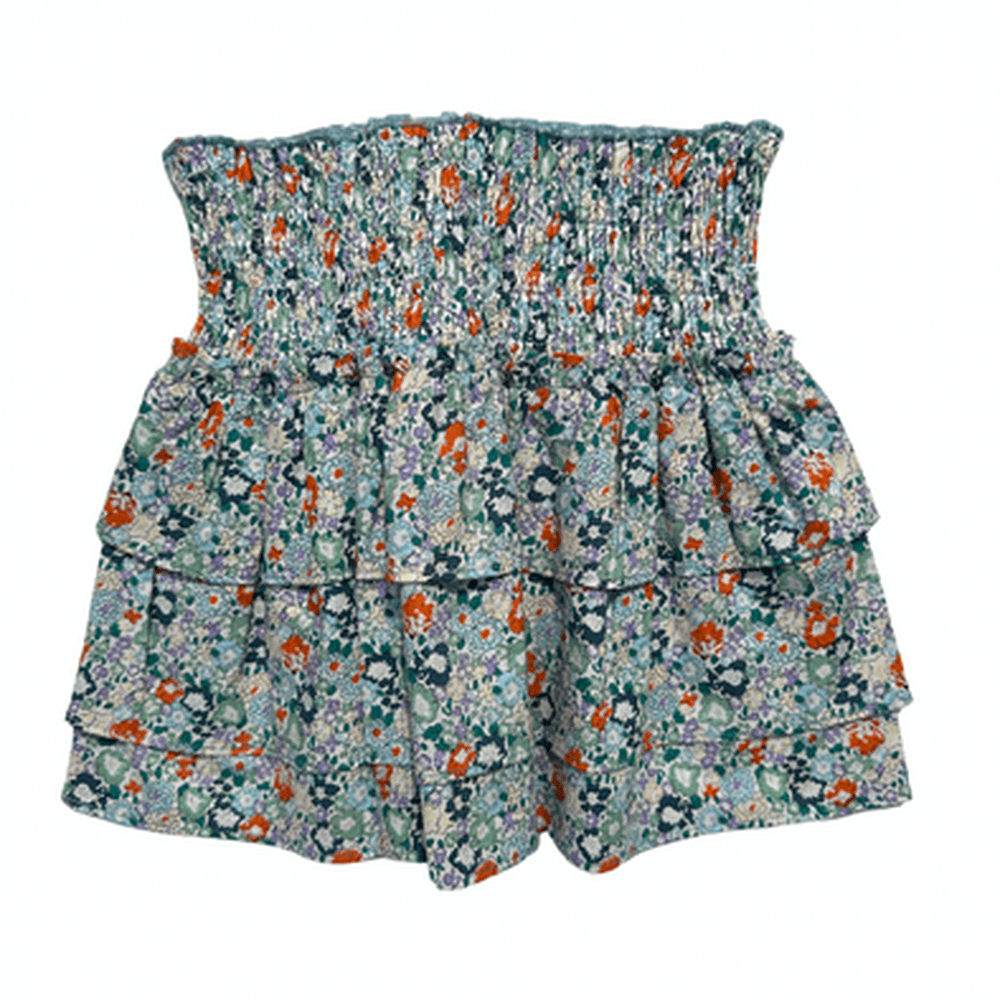 Pleat Girls Apparel / Skirts / Tween 7 / Teal Floral Pleat Sally Skirt Teal Floral