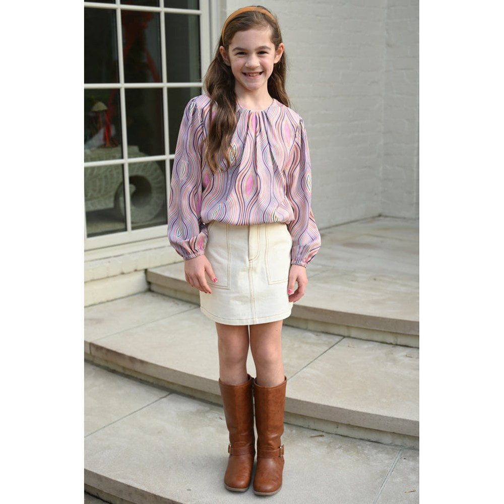 Pleat Girls Apparel / Skirts / Tween Pleat Sydney Skirt Cream/Tan