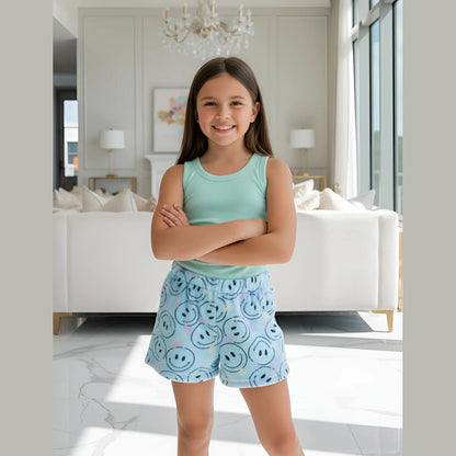 Preppy GoosePreppy Goose Blue Smiley Loungewear ShortsBabysupermarket