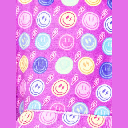 Preppy GoosePreppy Goose Girls Two Piece Plush Smiley Faces Loungewear ShortsBabysupermarket
