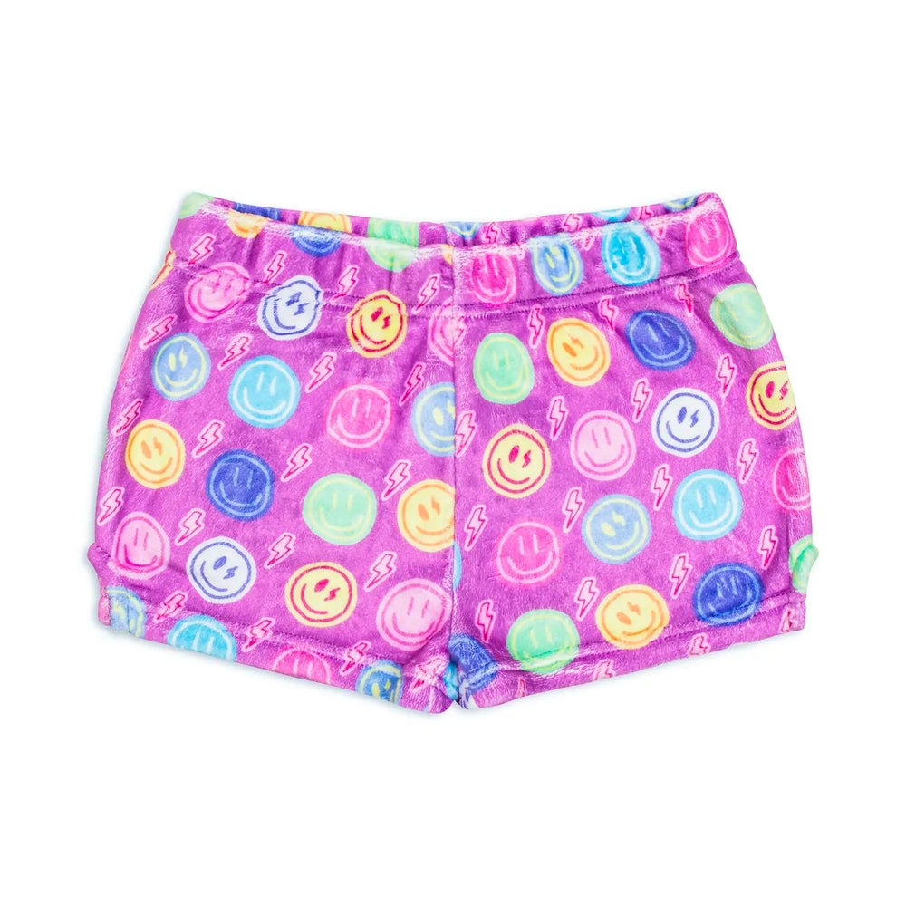 Preppy GoosePreppy Goose Girls Two Piece Plush Smiley Faces Loungewear ShortsBabysupermarket