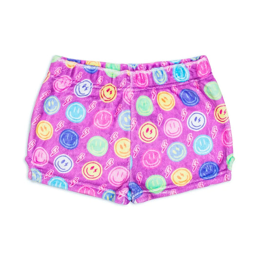 Preppy GoosePreppy Goose Girls Two Piece Plush Smiley Faces Loungewear ShortsBabysupermarket