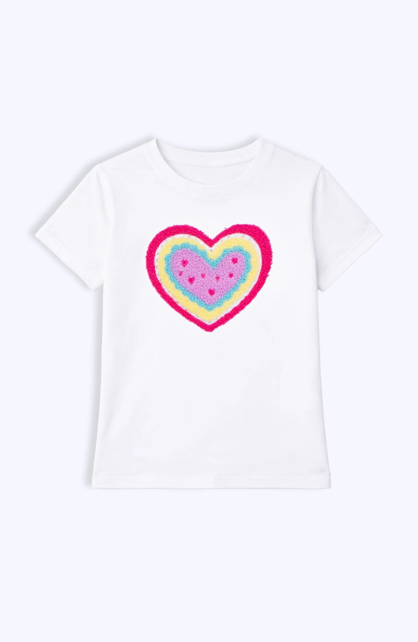 Preppy Goose White / 6/6X Preppy Goose Heart Applique Short Sleeve T-Shirt