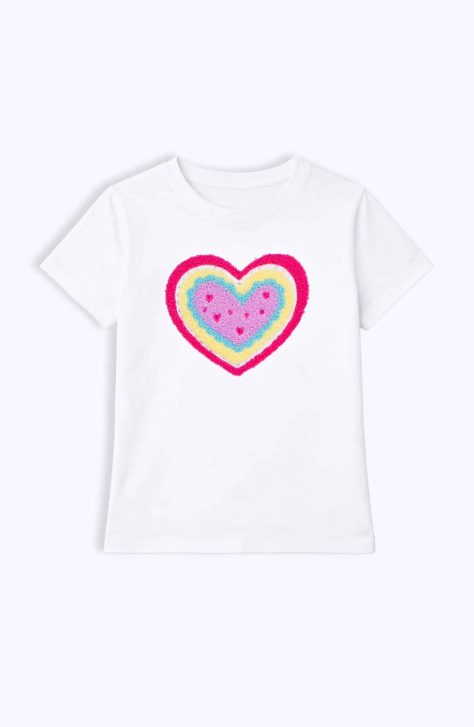 Preppy Goose White / 6/6X Preppy Goose Heart Applique Short Sleeve T-Shirt