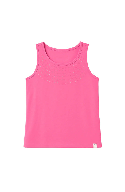 Preppy Goose Fuchsia / X-Small Preppy Goose Rhinestone Tank Top