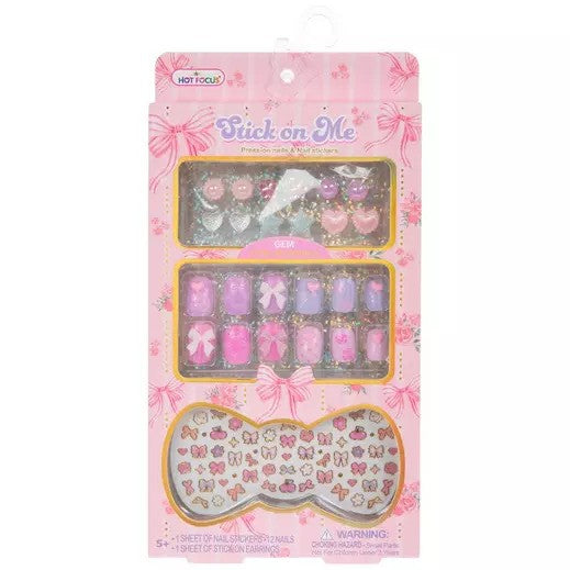 Hot Focus Stick on Me Press On Nails & Stickers - Bowtiful