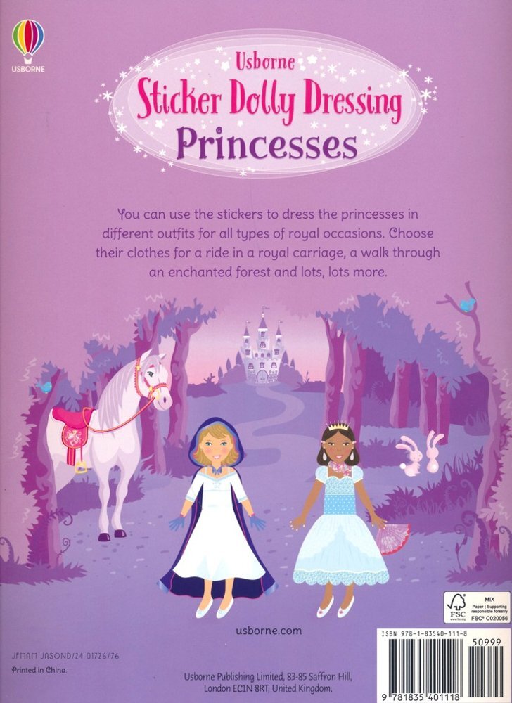 Usborne Sticker Dolly Dressing Princesses