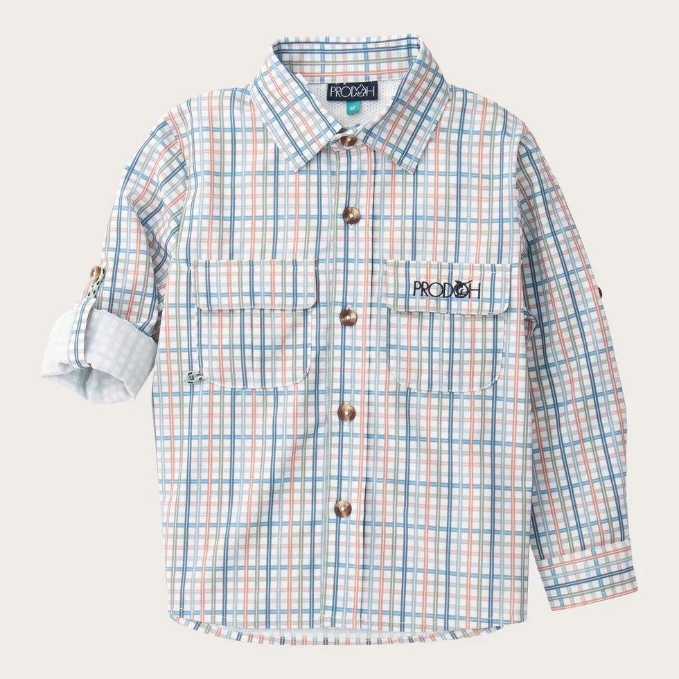ProdohProdoh Boys Founders Long Sleeve Fishing Shirt - Arona Sullivans Island PlaidBabysupermarket