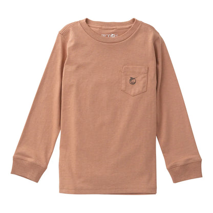 Prodoh Boys Shirts Prodoh Boys Long Sleeve Cotton Pocket T-Shirt - Mocha Mousse