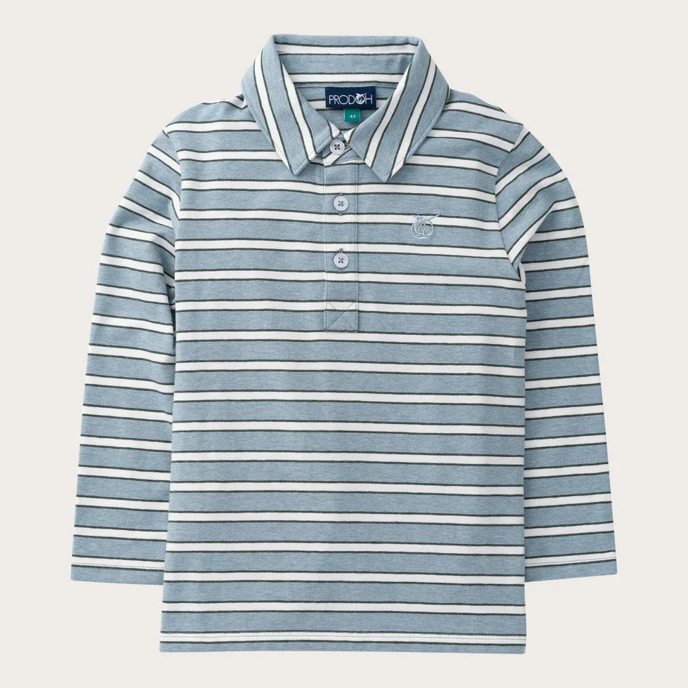 Prodoh Boys Shirts Arona Stripe / 2 Toddler Prodoh Boys Long Sleeve Too Cool for School Polo - Arona Stripe