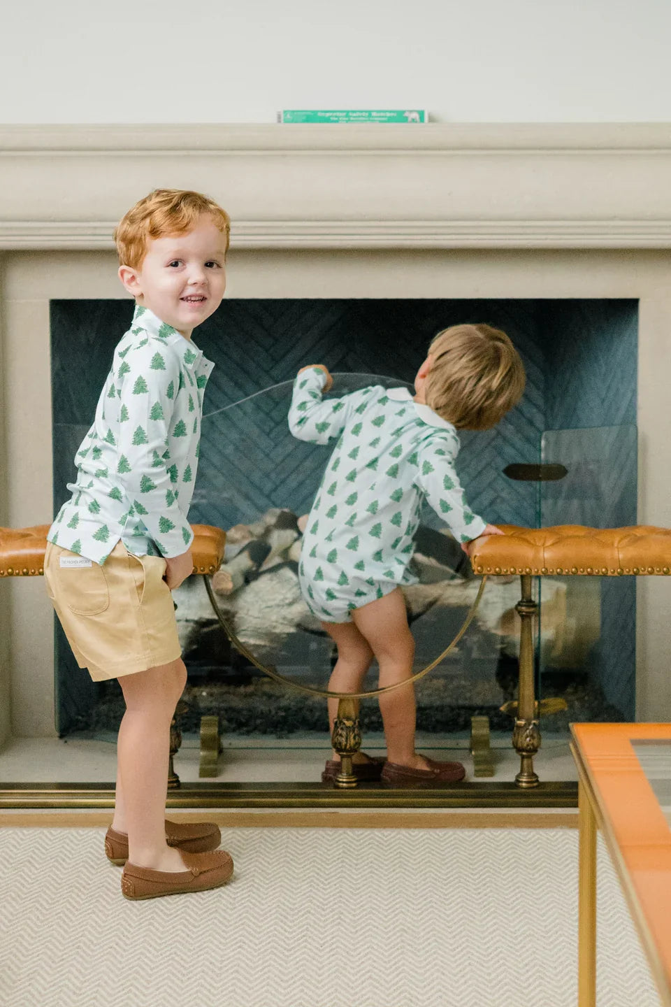 Proper Peony Boys Shirts Proper Peony Boys Blue Tannenbaum Polo