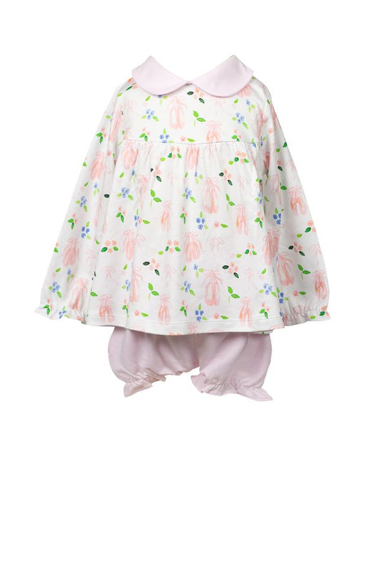 Proper Peony En Pointe Long Sleeve Bloomer Set