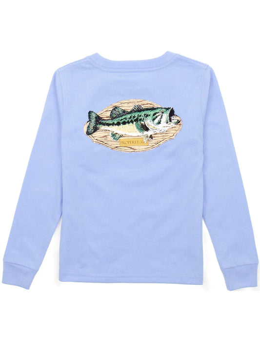 Properly Tied Light Blue / 2 Toddler Properly Tied Boys Bass Mount Long Sleeve T-Shirt