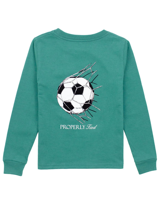 Properly Tied Boys Apparel / Shirts / Kids Teal / 2 Toddler Properly Tied Boys Goal Longsleve Shirt - Teal