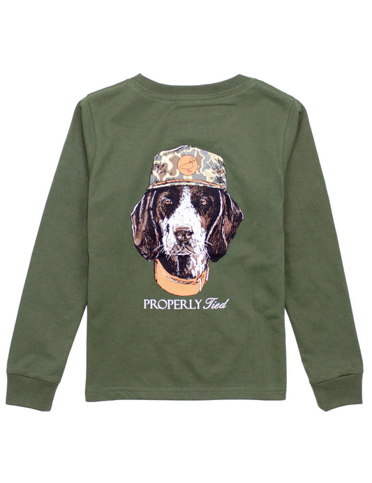 Properly Tied Olive / 2 Toddler Properly Tied Boys Man's Best Friend Long Sleeve T-Shirt