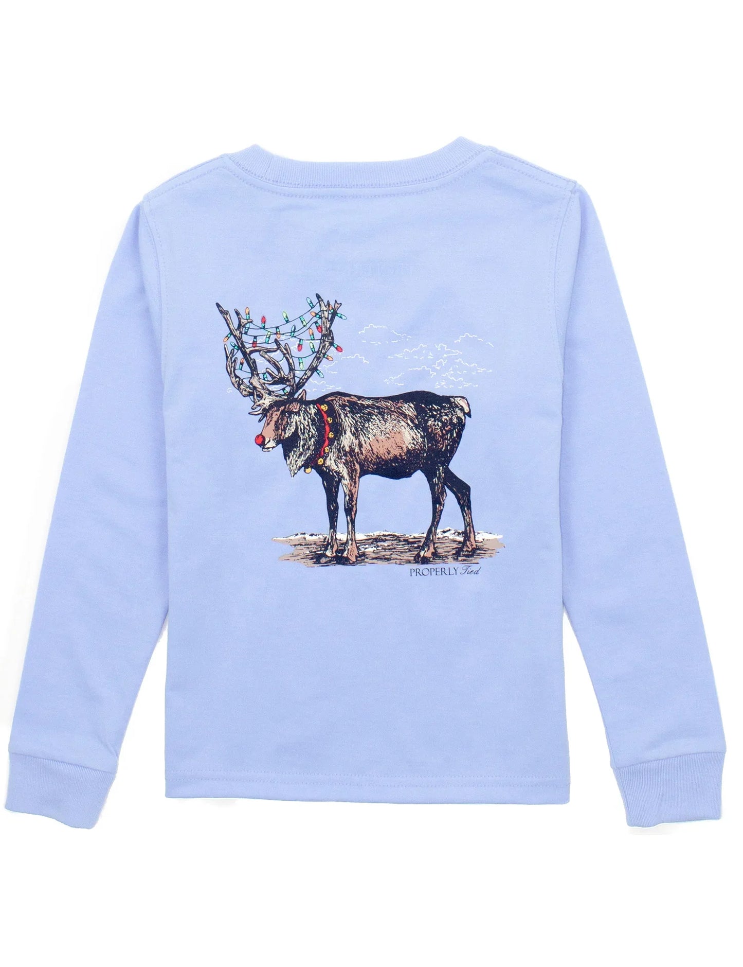 Properly Tied Light Blue / 2 Toddler Properly Tied Boys Reindeer Long Sleeve T-Shirt