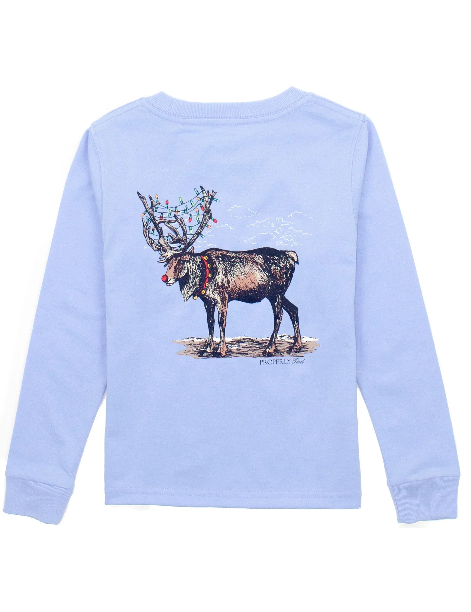 Properly Tied Light Blue / 2 Toddler Properly Tied Boys Reindeer Long Sleeve T-Shirt