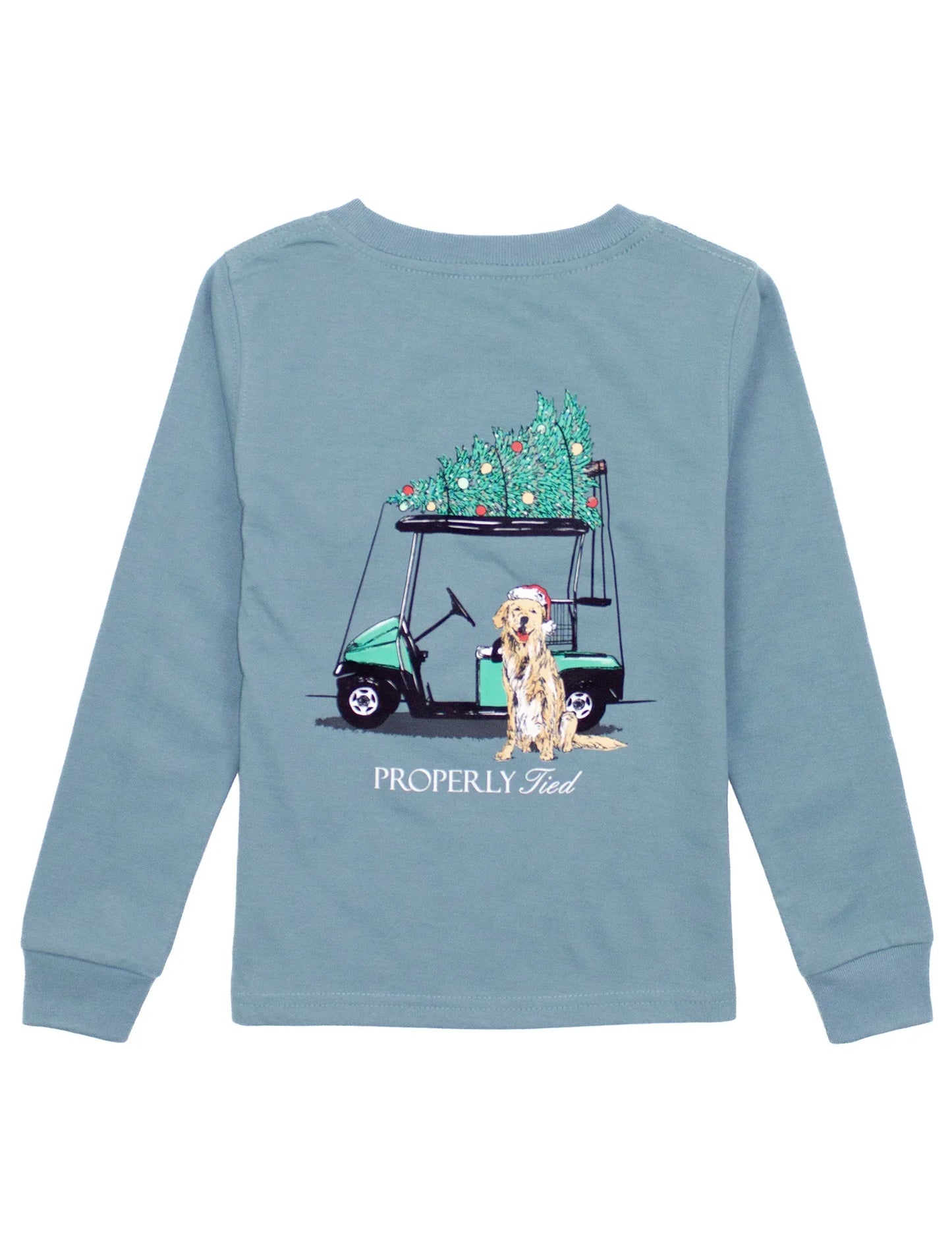 Properly Tied Steel Blue / 2 Toddler Properly Tied Boys Santa's Caddy Long Sleeve T-Shirt