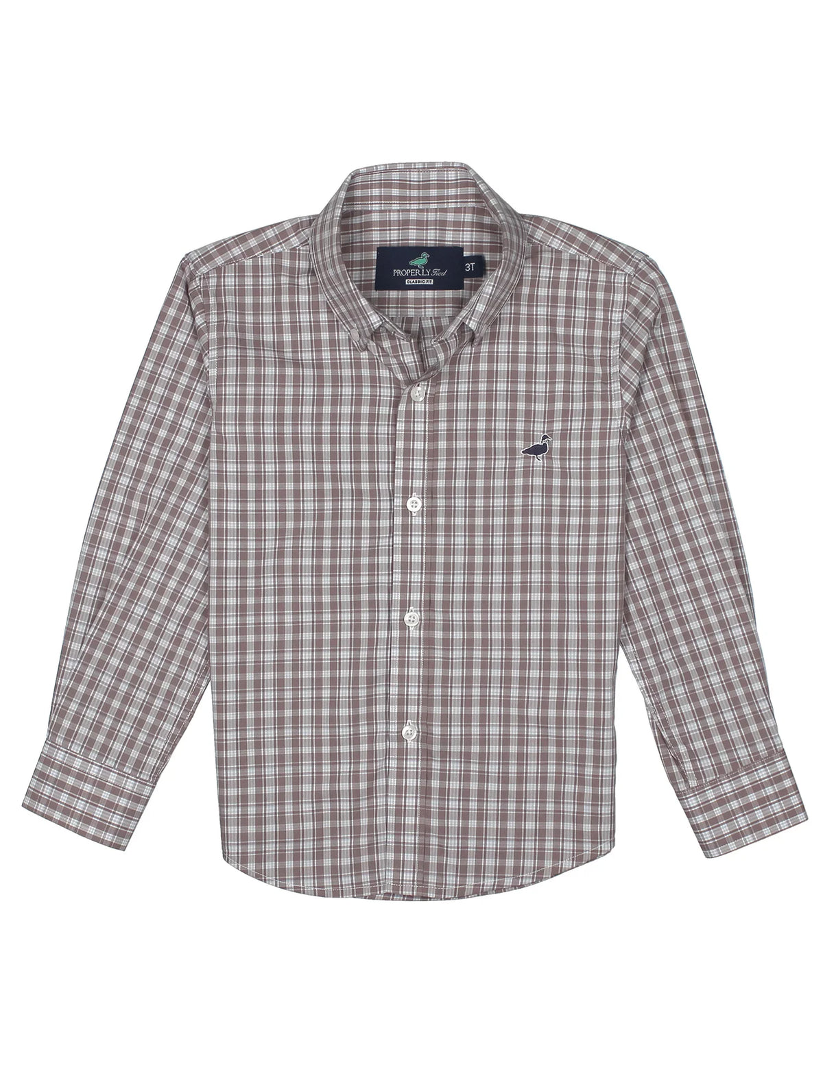 Properly Tied Boys Apparel / Shirts / Kids Cobblestone / 4 Toddler Properly Tied Boys Seasonal Sportshirt - Cobblestone