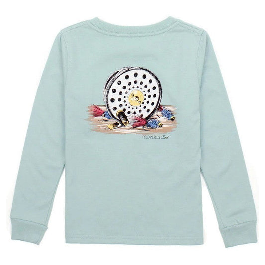 Properly Tied General Marine Mist / 2 Toddler Properly Tied Fly Reel Long Sleeve T-Shirt