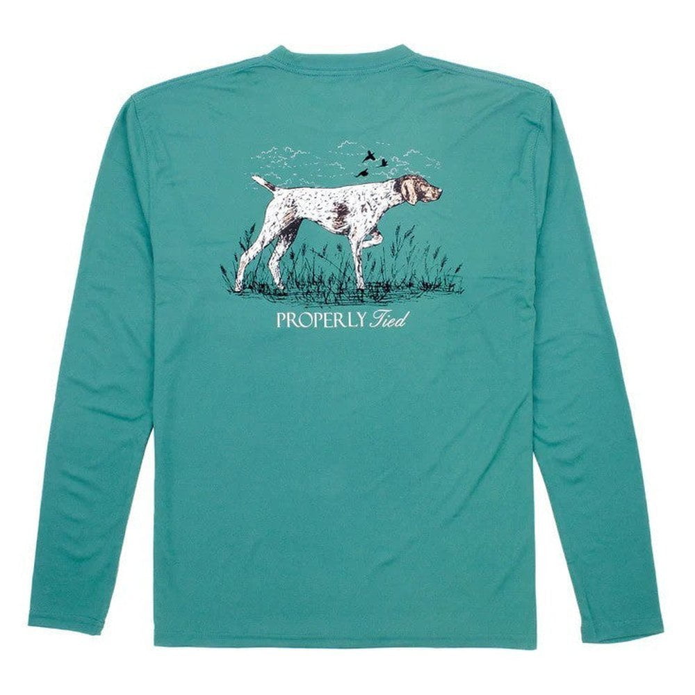 Properly Tied General Teal / 2 Toddler Properly Tied Pointer Performance Long Sleeve T-Shirt