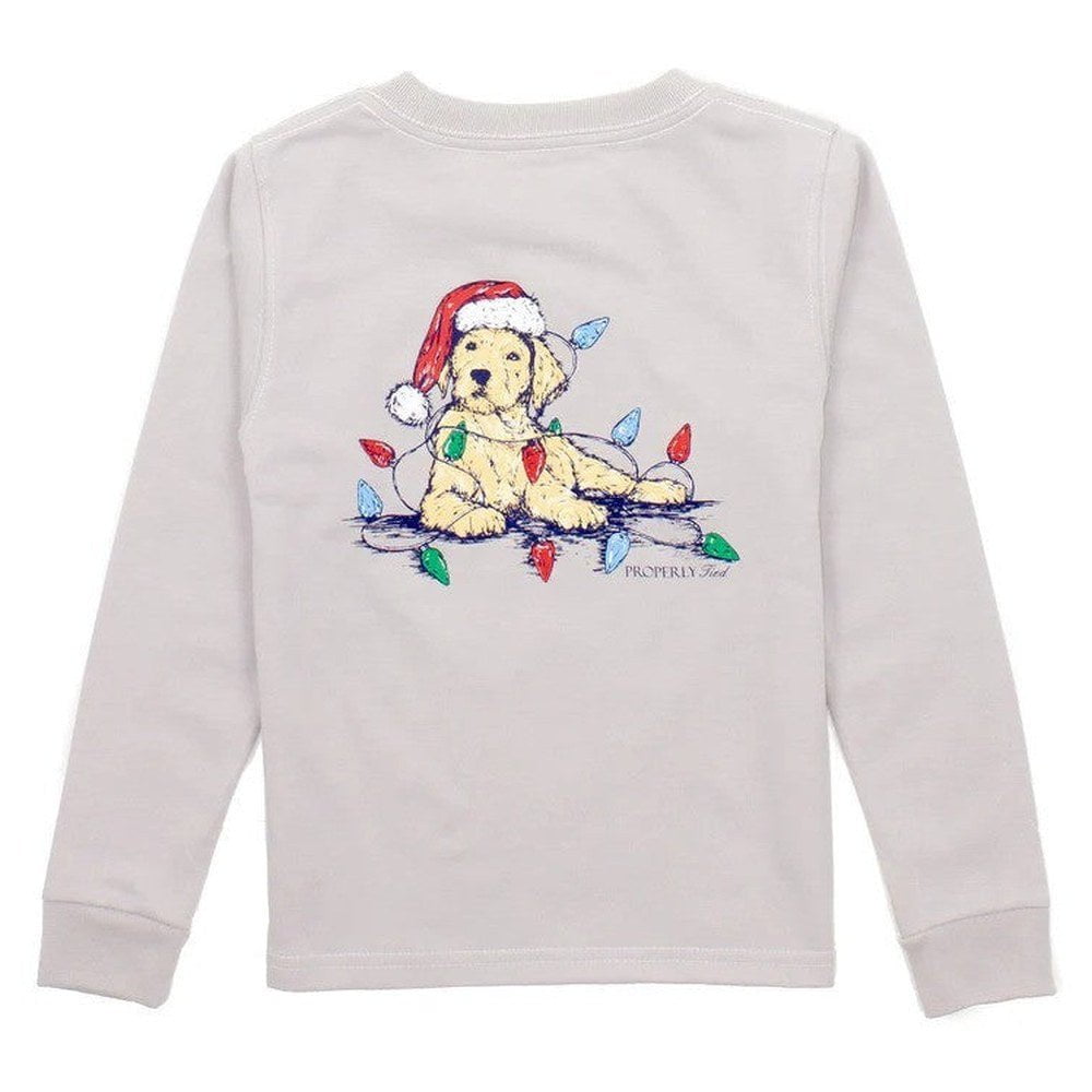 Properly Tied General Ice Grey / 2 Toddler Properly Tied Santa Paws Long Sleeve T-Shirt