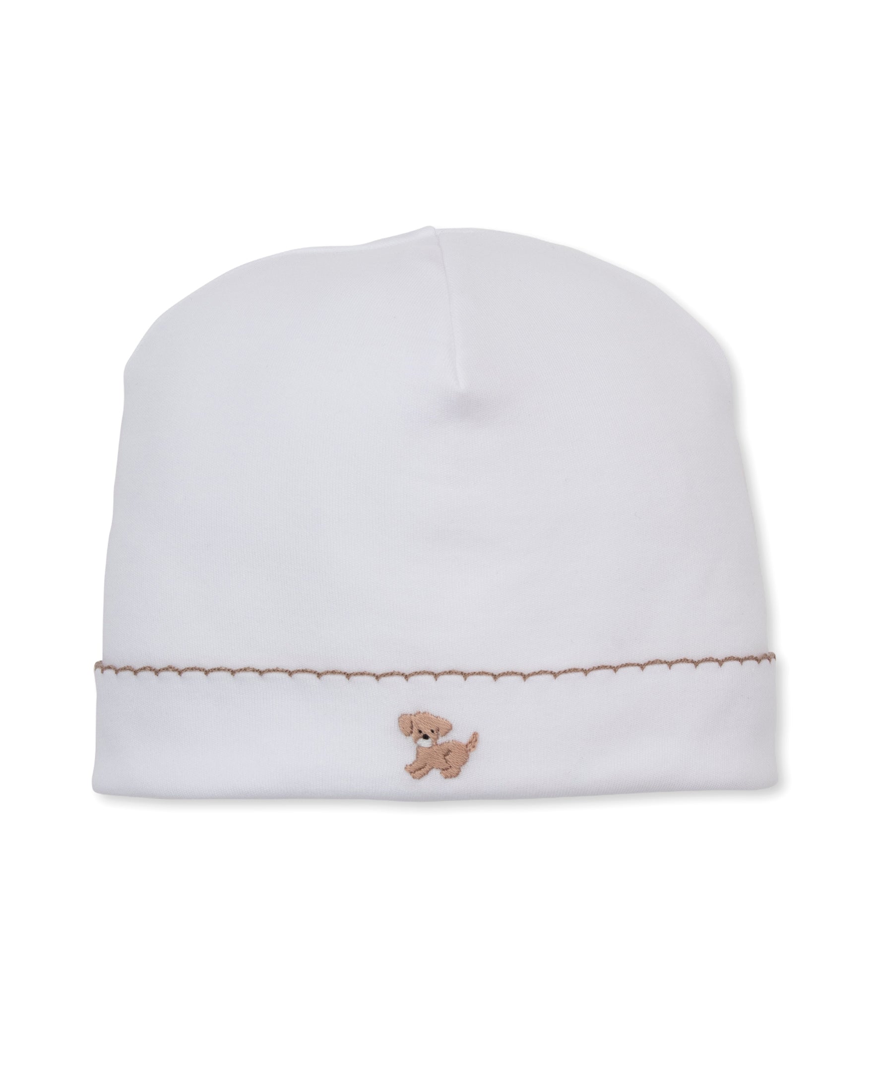 Kissy Kissy Premier Puppy Paws Embroidered Hat White w/Brown Trim