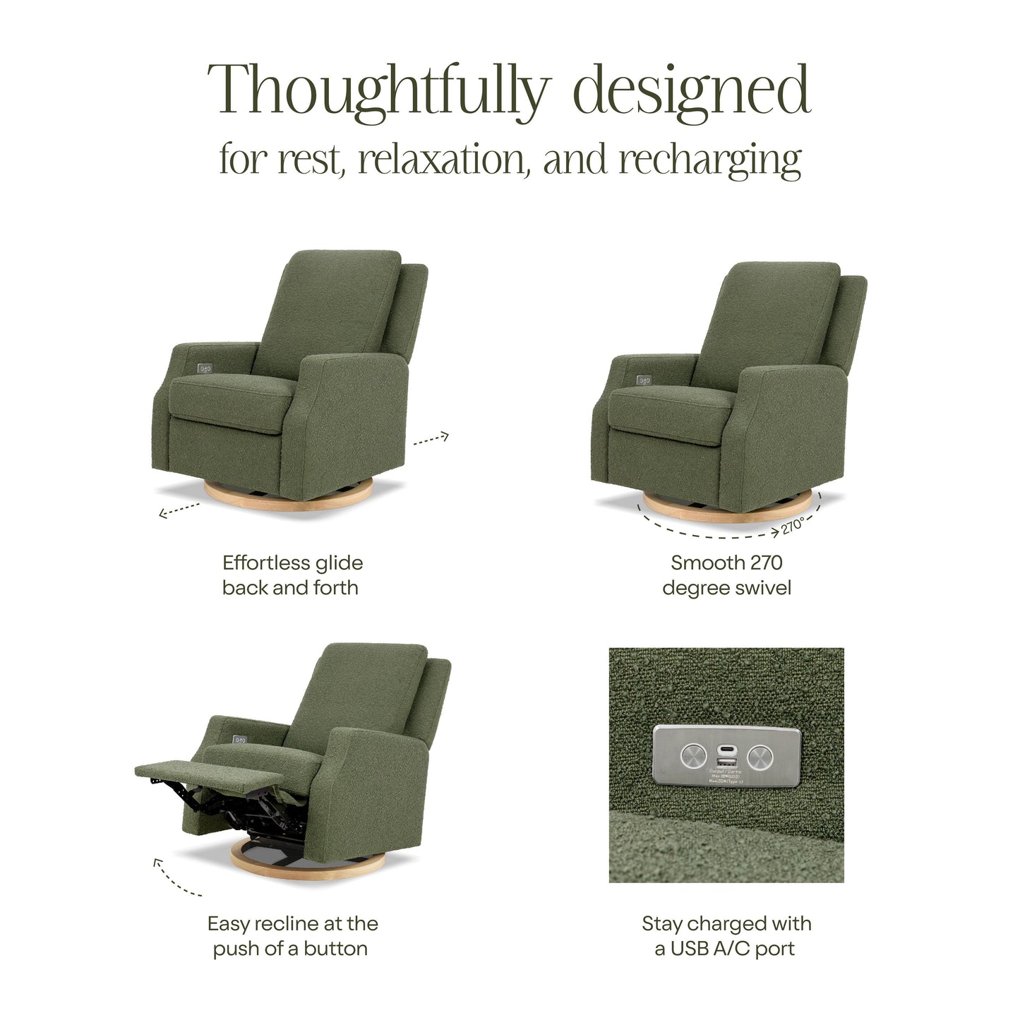 Namesake Crewe Electronic Recliner and Swivel Glider