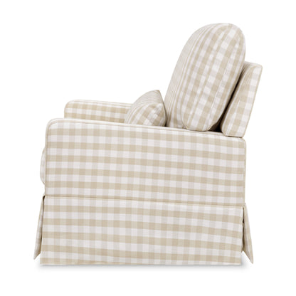 Namesake Crawford Pillowback Chair and a Half Comfort Swivel Glider