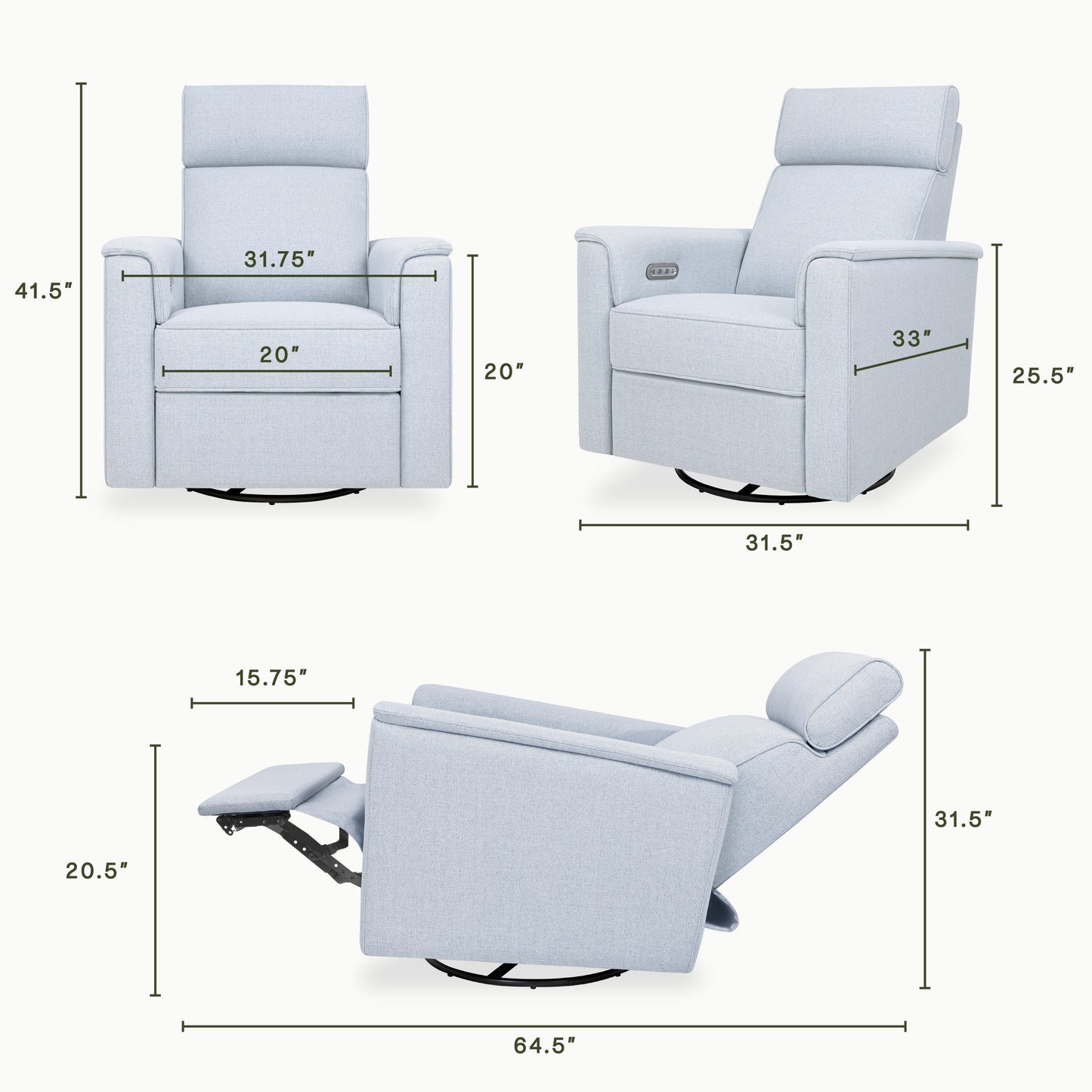 Namesake Willa Plus Power Glider Recliner + Power Headrest