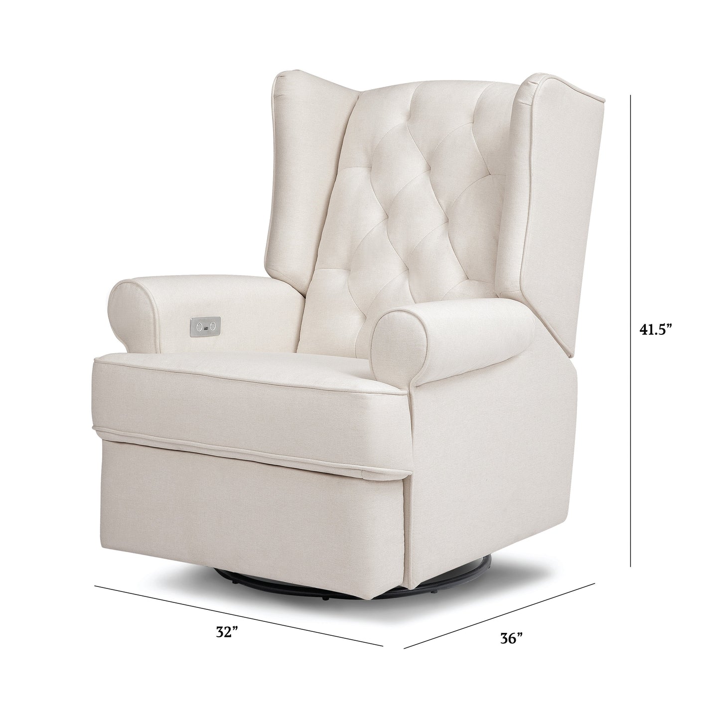 Namesake Harbour Electronic Recliner and Swivel Glider in Eco-Performance Fabric with USB port | Water Repellent & Stain Resistant