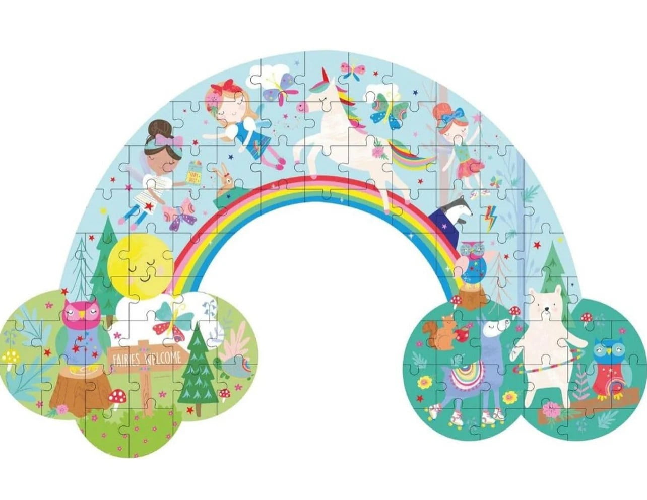 Floss & Rock Toy / Puzzles Rainbow Fairy 80PC Rainbow Shaped Jigsaw Puzzle