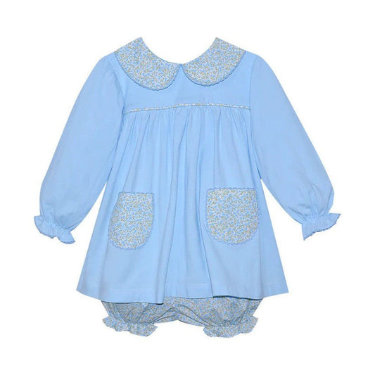 Remember Nguyen Girls Apparel / Playsets / Toddler Blue / 9 Mo Remember Nguyen Blue Reagan Bloomer Set