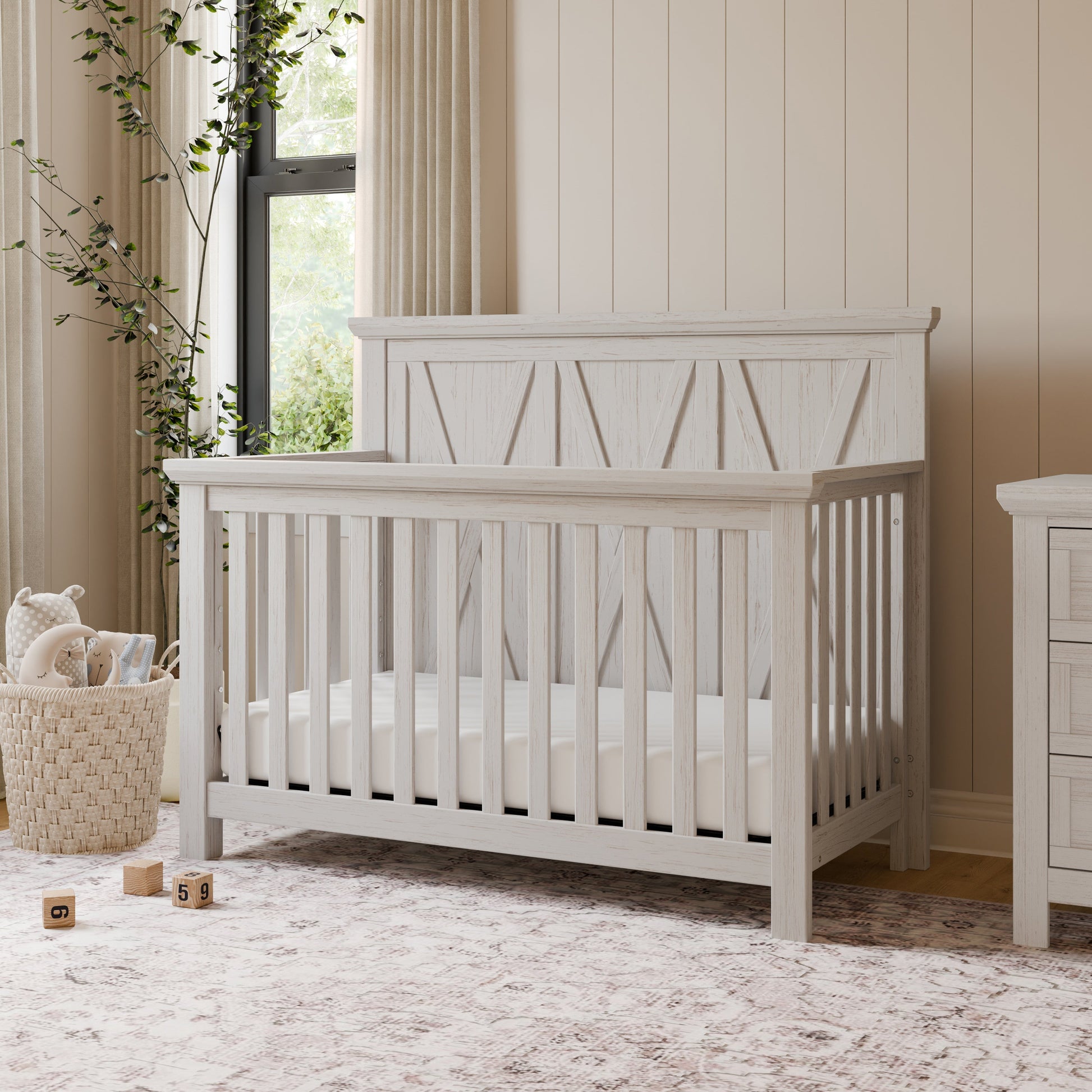 Monogram by Namesake Emory Farmhouse 4-in-1 Convertible Crib