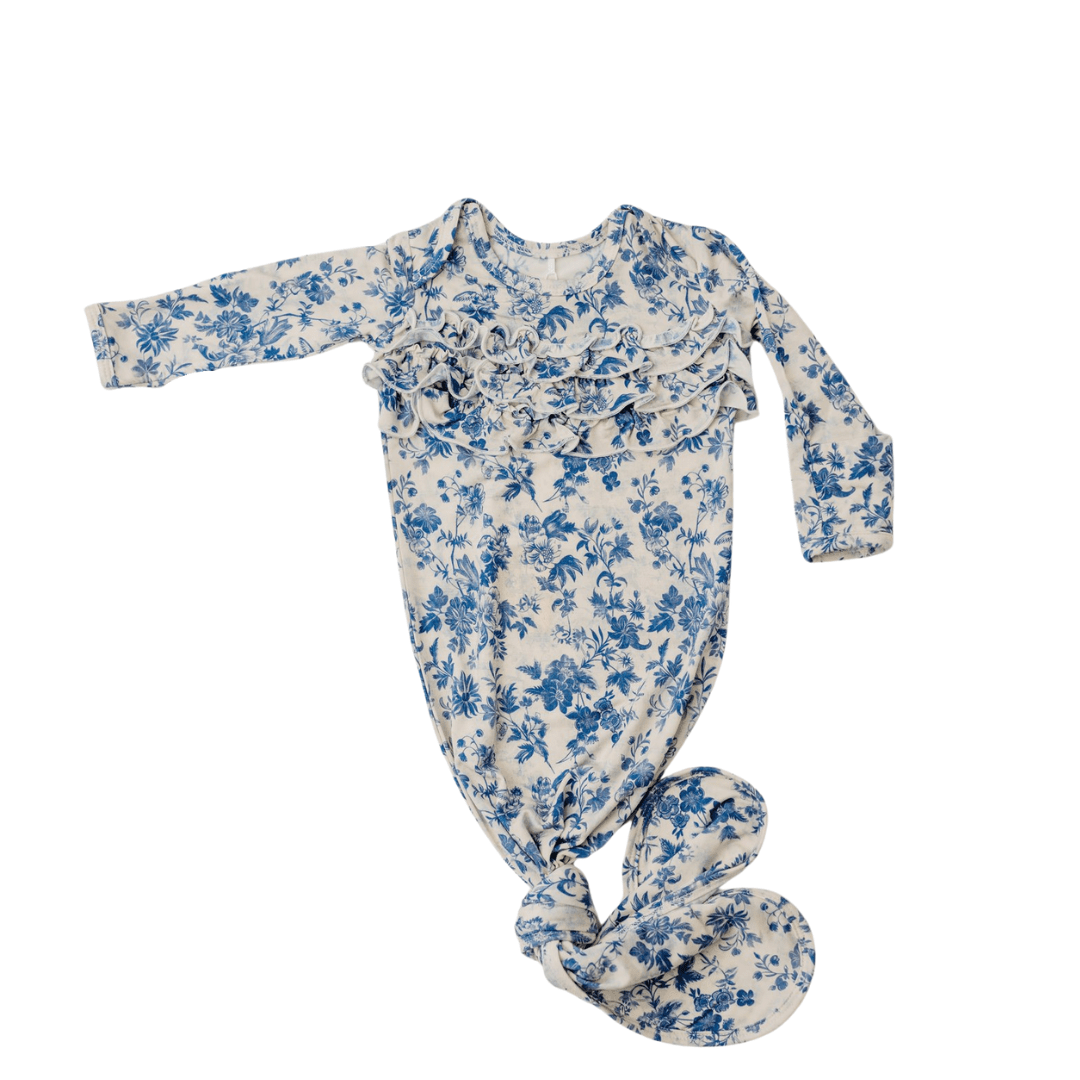 Rockin Royalty Baby Blue Bell Bliss / Newborn Rockin Royalty Blue Bell Bliss Knotted Gown