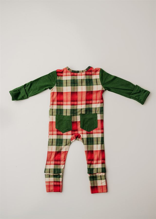 Rockin Royalty Cozy Holiday Plaid Footie