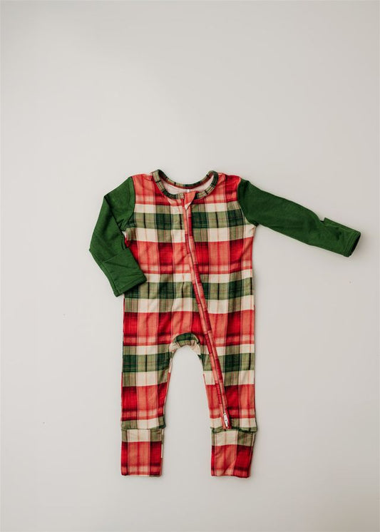 Rockin Royalty Cozy Holiday Plaid Footie