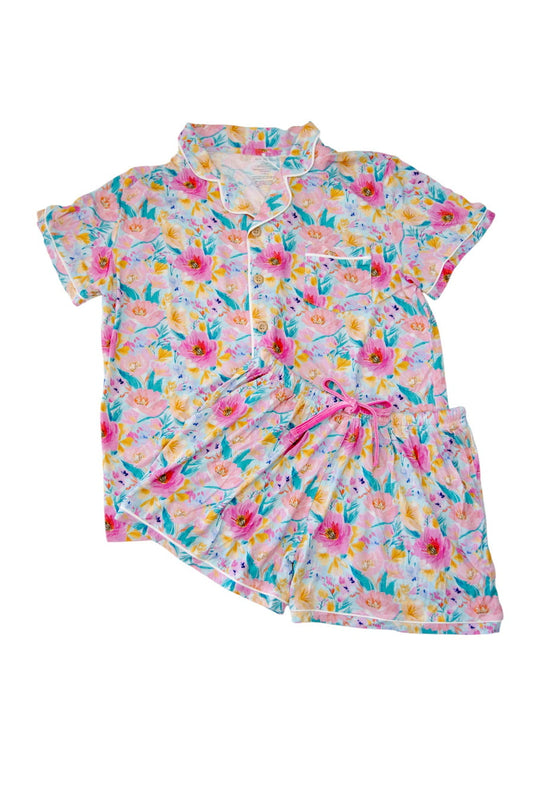 Rockin Royalty Baby Adult Pajama Sunlit Poppy / Small Rockin Royalty Girls Sunlit Poppy Mom Pajama Set