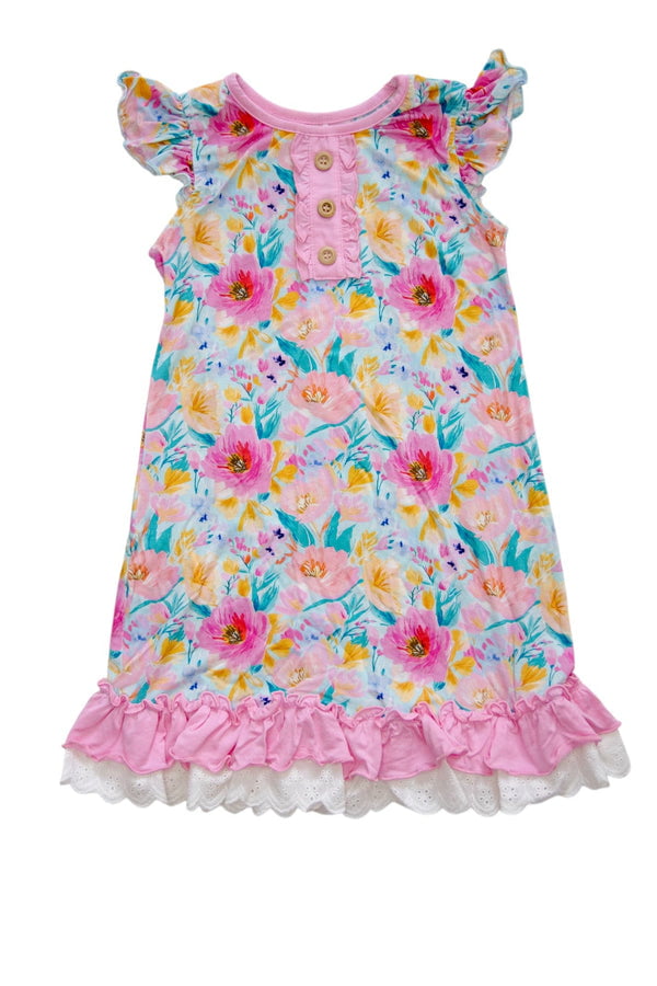 Rockin Royalty Baby Girls Sleepwear Sunlit Poppy / 2 Toddler Rockin Royalty Girls Sunlit Poppy Nightgown