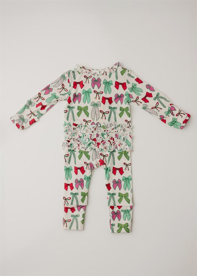 Rockin Royalty Holly Jolly Bows Footie