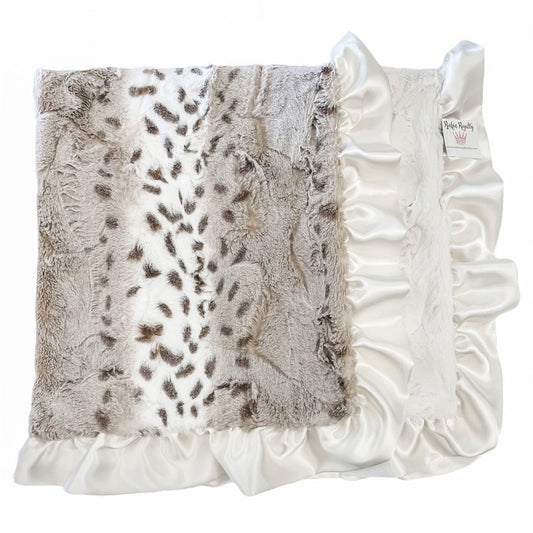 Rockin Royalty Snowcat Ivory Blanket
