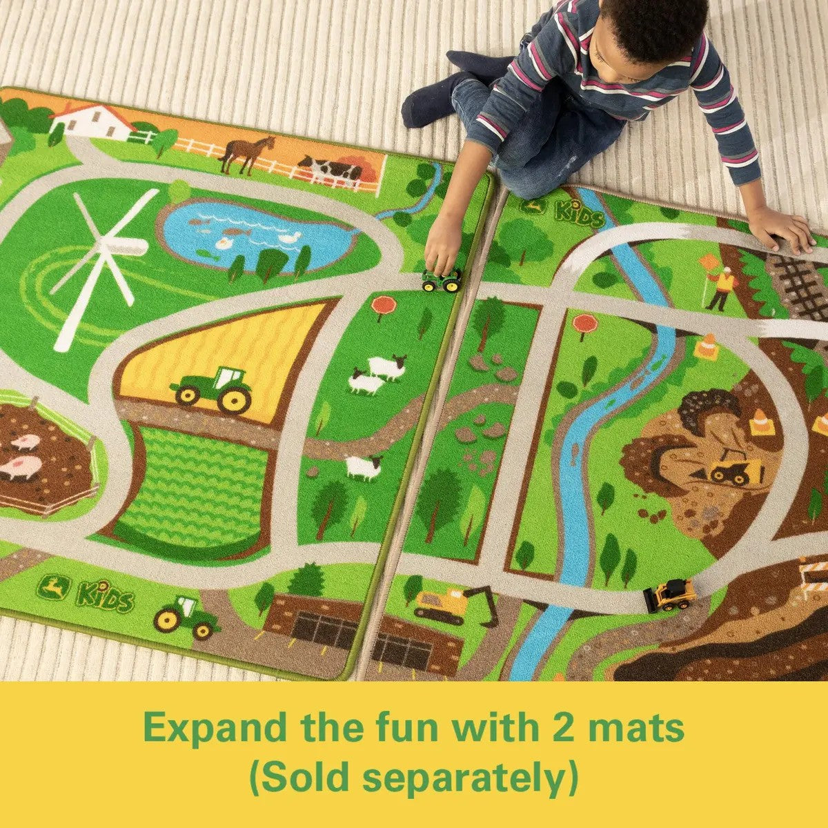 Tomy John Deere Rug Playmat and Vehicle Set