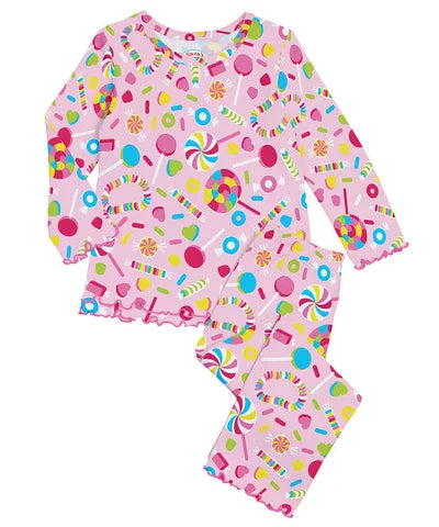 Sara's Prints Girls Sleepwear Candyland / 2 Toddler Sara's Prints Candyland Ruffle PJ Set