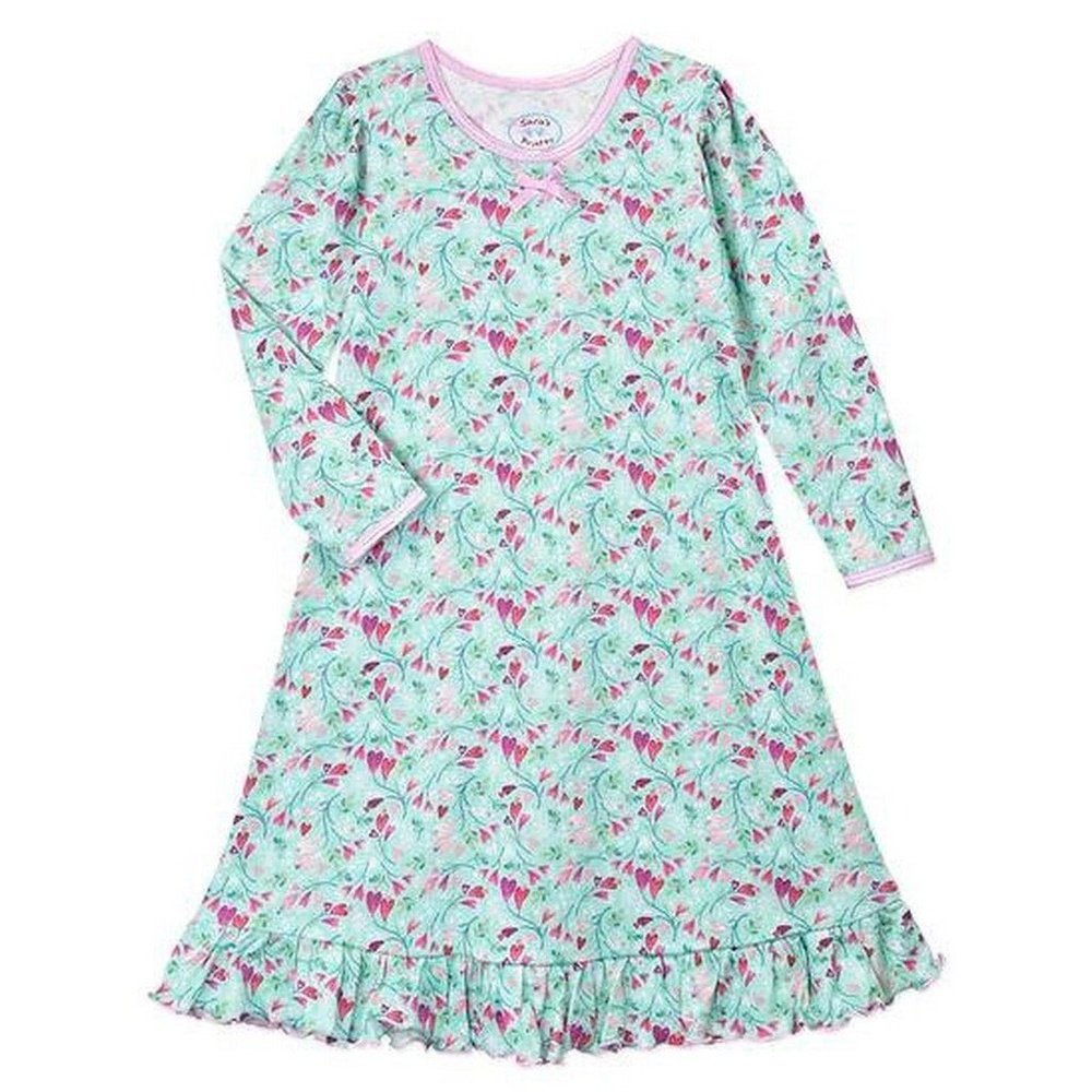 Sara's Prints Whirl-and-Twirl Long-Sleeve Nightgown Heart Flower