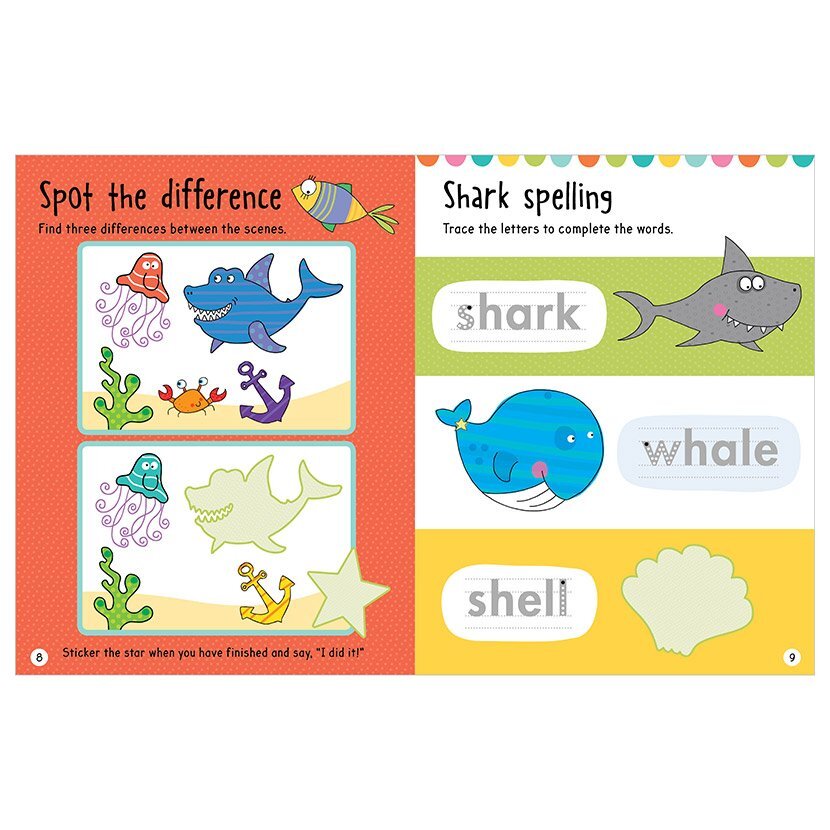 Scholastic Big Stickers for Little Hands ; Sharks-Dinos-Farm Animals & Mighty Machines